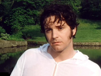 Colin Firth, com a camisa molhada