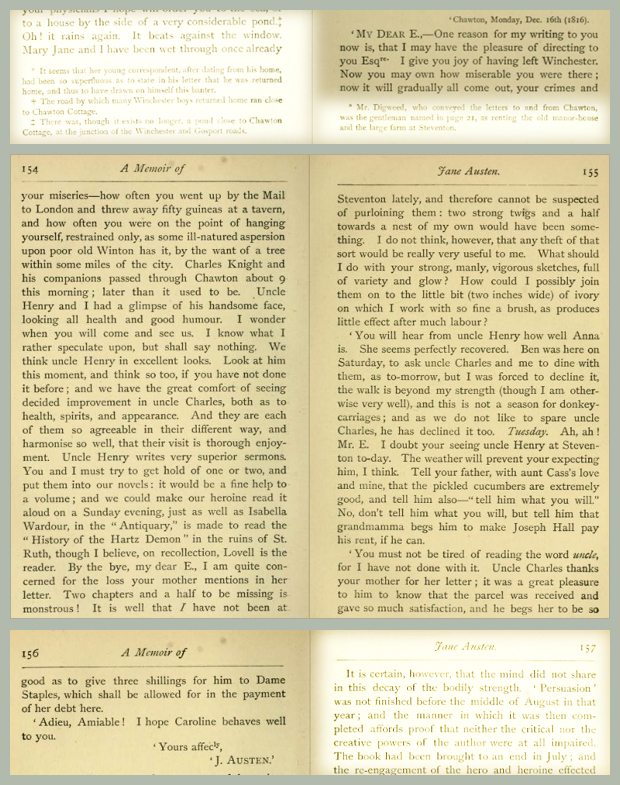Carta de Jane Austen escrita em 16 de dezembro de 1816.