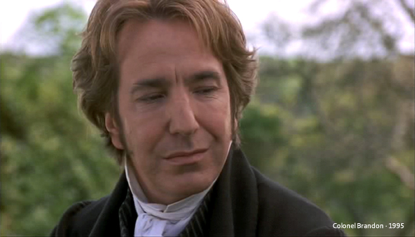 Alan Rickman como Coronel Brandon, em Sense and Sensibility, 1995