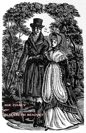 Mr. Darcy e Elizabeth, ilustração Joan Hassal